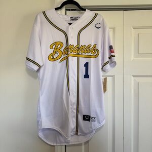 EvoShield Savannah Bananas White Team Jersey #1 Size Medium, NWT